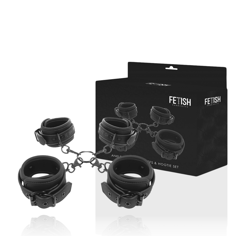 FETISH SUBMISSIVE - SET ESPOSAS MANOS Y TOBILLOS CON FORRO DE NEOPRENO
