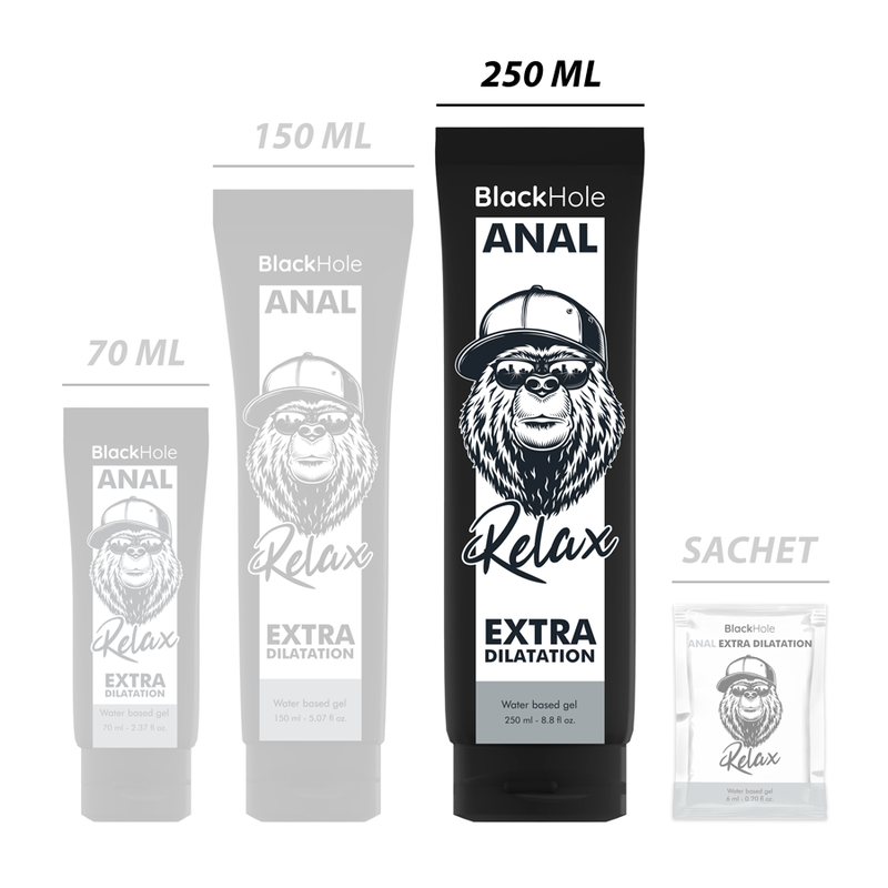 BLACK HOLE - GEL BASE AGUA DILATACIÓN ANAL 250 ML