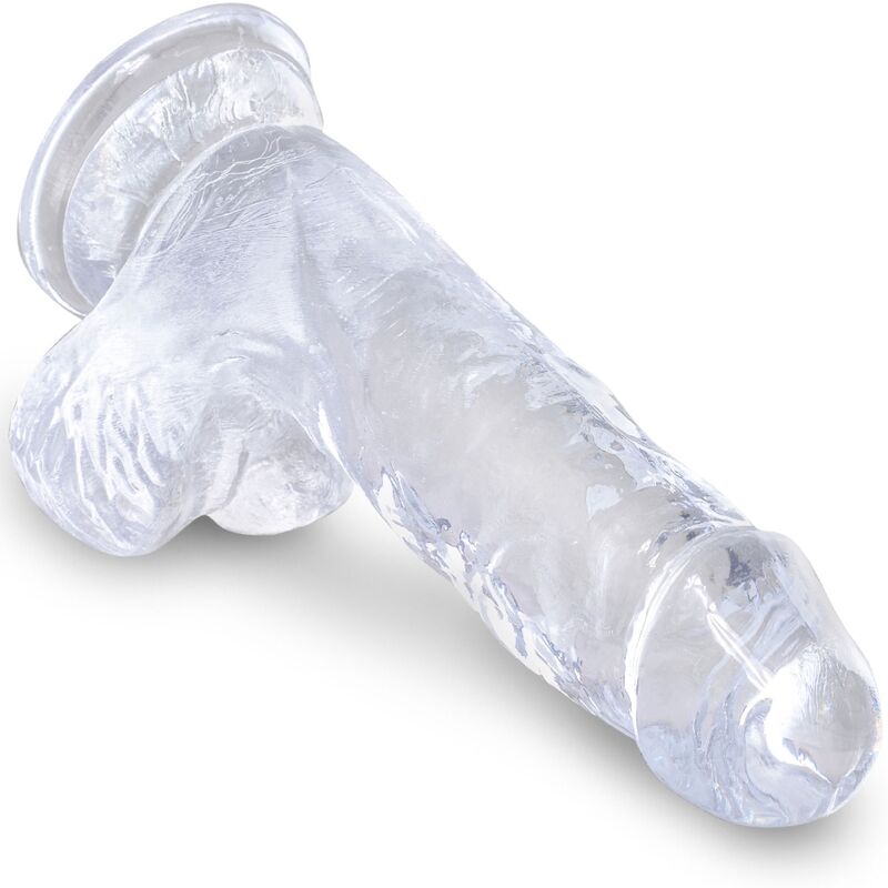 KING COCK - CLEAR PENE REALÍSTICO CON TESTÍCULOS 10.1 CM TRANSPARENTE