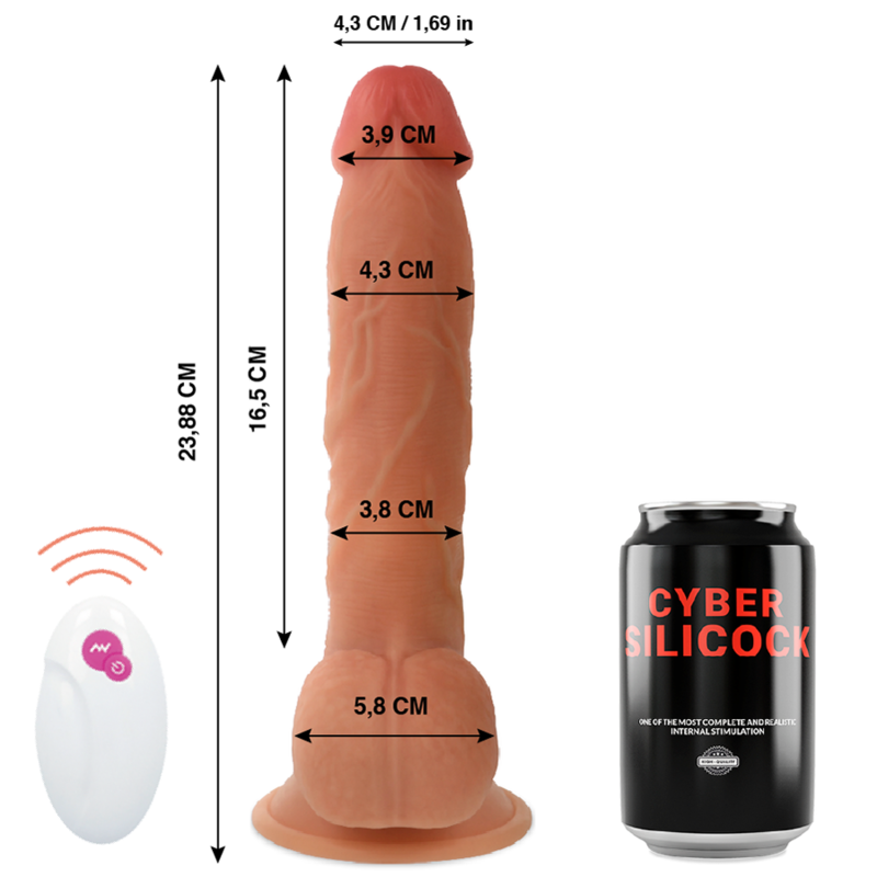 CYBER SILICOCK - REALÍSTICO CONTROL REMOTO MR JOHN 23.88 CM -O- 4.3 CM