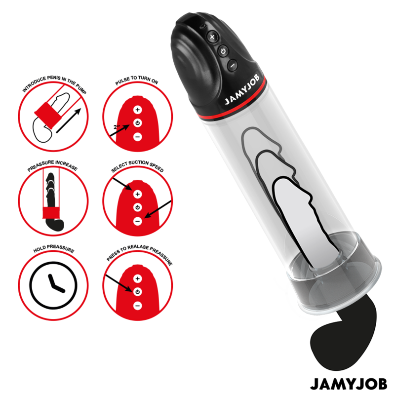 JAMYJOB - XPAND BOMBA AUTOMÁTICA 3 NIVELES DE ONDAS ESTIMULADORAS GRIS