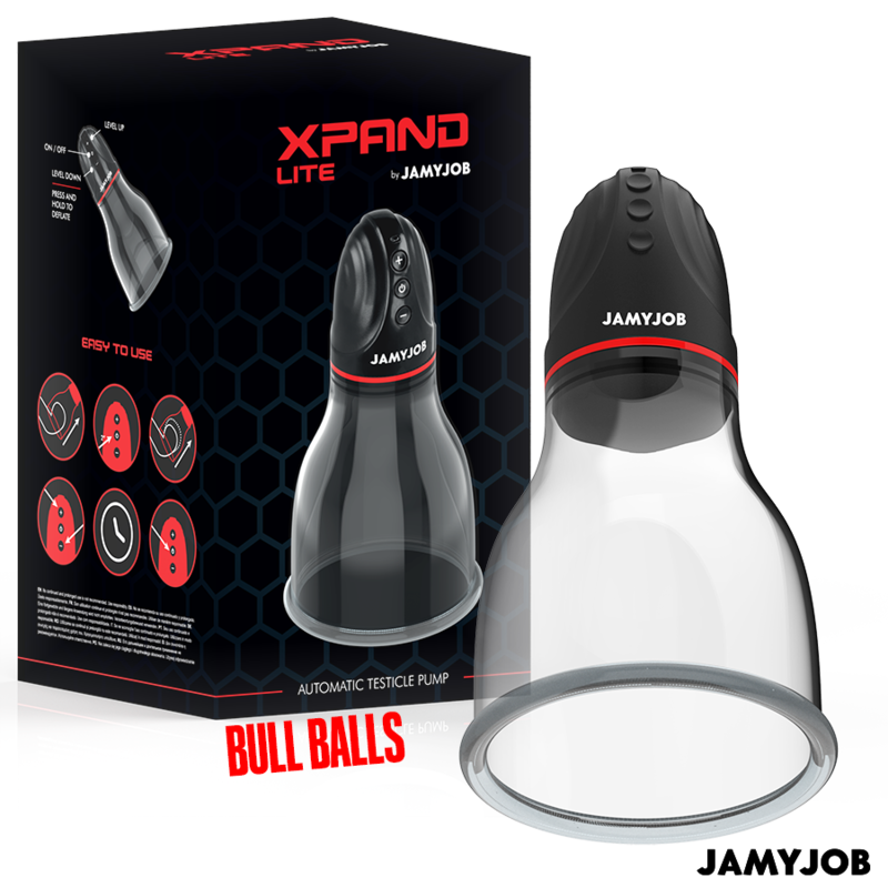 JAMYJOB - XPAND LITE BOMBA AUTOMTICA DE TESTÍCULOS 3 NIVELES DE SUCCIONADOR GRIS