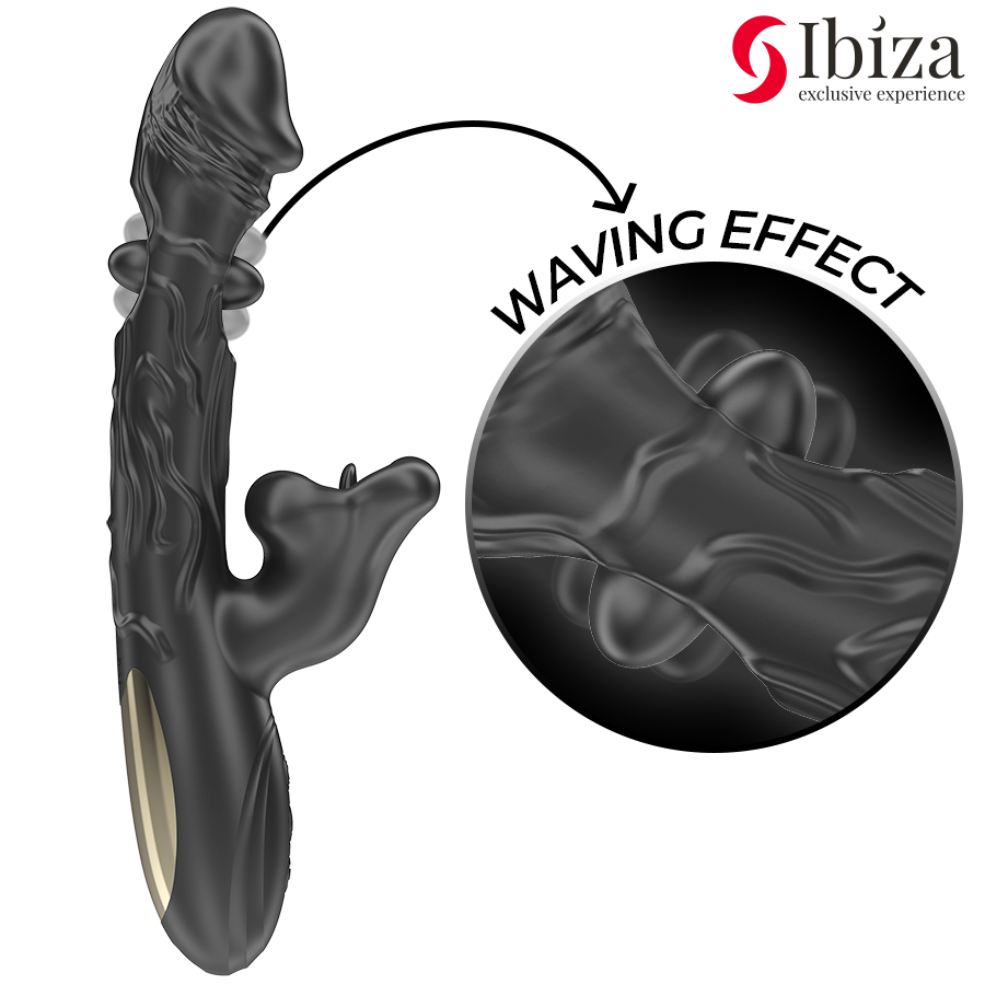 IBIZA - VIBRADOR Y ESTIMULADOR DE CLÍTORIS CON EFECTO MORDEDOR Y ROTACIÓN