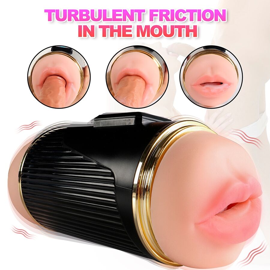 SHEQU - KAY MASTURBADOR DOBLE CON VIBRACIÓN DUAL BOCA Y VAGINA