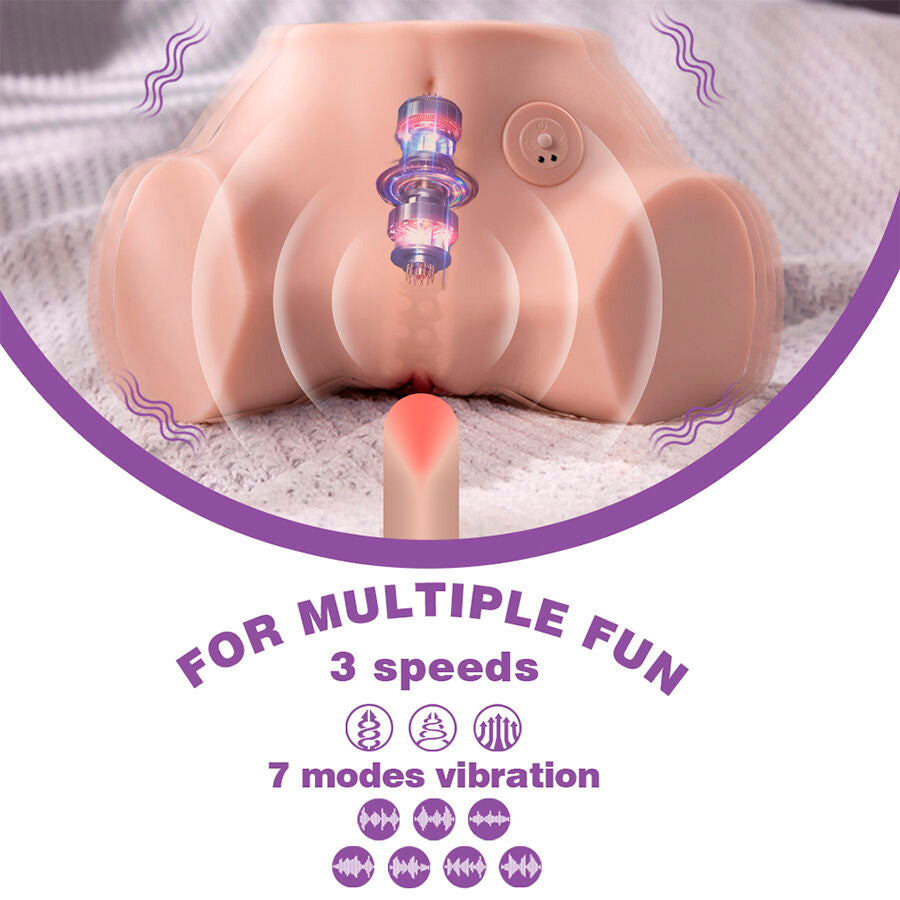 XISE - FENNIE SHAKING MASTURBADOR VAGINA Y ANO REALÍSTICO MULTIPOSICIÓN CON VIBRACIÓN