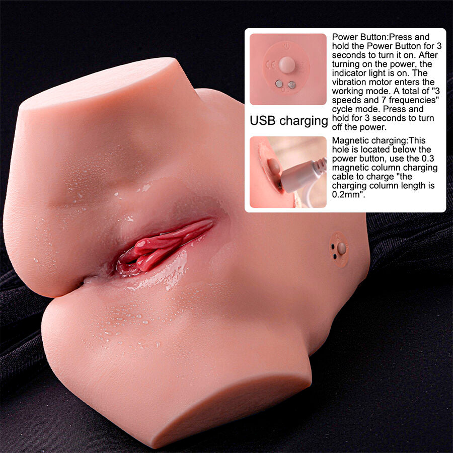 XISE - TRACY VIBRATING MASTURBADOR VAGINA Y ANO REALÍSTICO MULTIPOSICIÓN CON VIBRACIÓN
