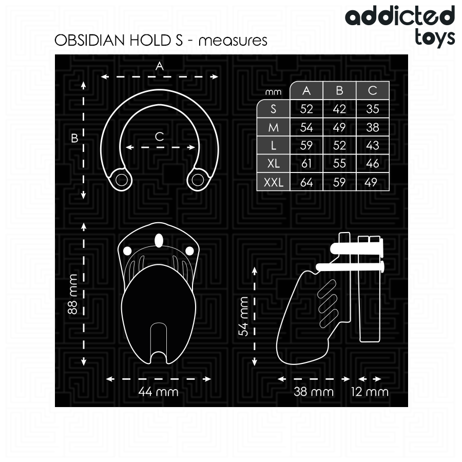 ADDICTED TOYS LOCKED - OBSIDIAN HOLD JAULA PARA PENE TALLA S