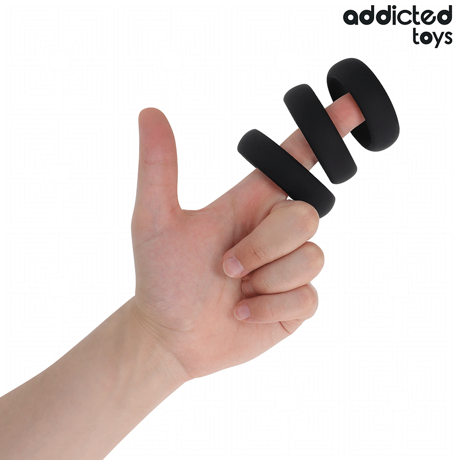 ADDICTED TOYS - SET DE ANILLOS SILICONA PLANOS