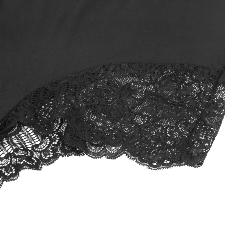 SUBBLIME - TEDDY DETALLE ENCAJE FLORAL NEGRO S/M