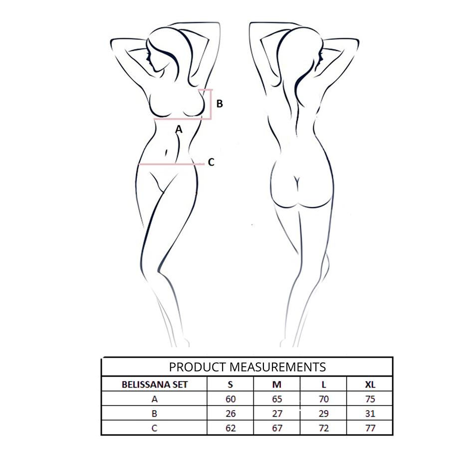 PASSION - BELISSANA SET SUJETADOR + TANGA AZUL S/M