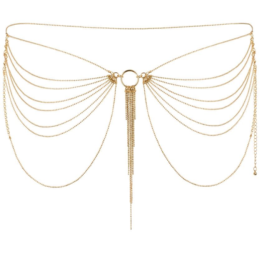 BIJOUX - MAGNIFIQUE JOYA DE CADENAS METLICAS PARA CINTURA DORADA