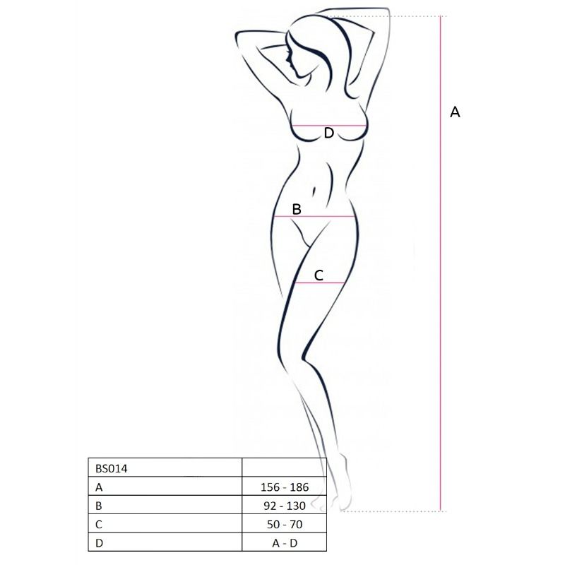 PASSION - WOMAN BS014 BODYSTOCKING BLANCO TALLA ÚNICA