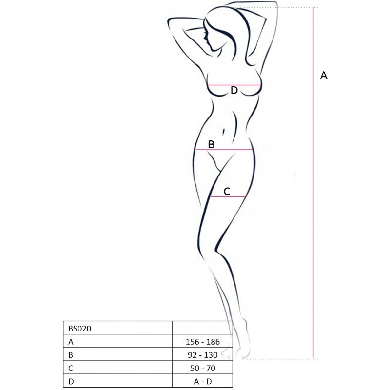 PASSION - WOMAN BS020 BODYSTOCKING BLANCO TALLA ÚNICA