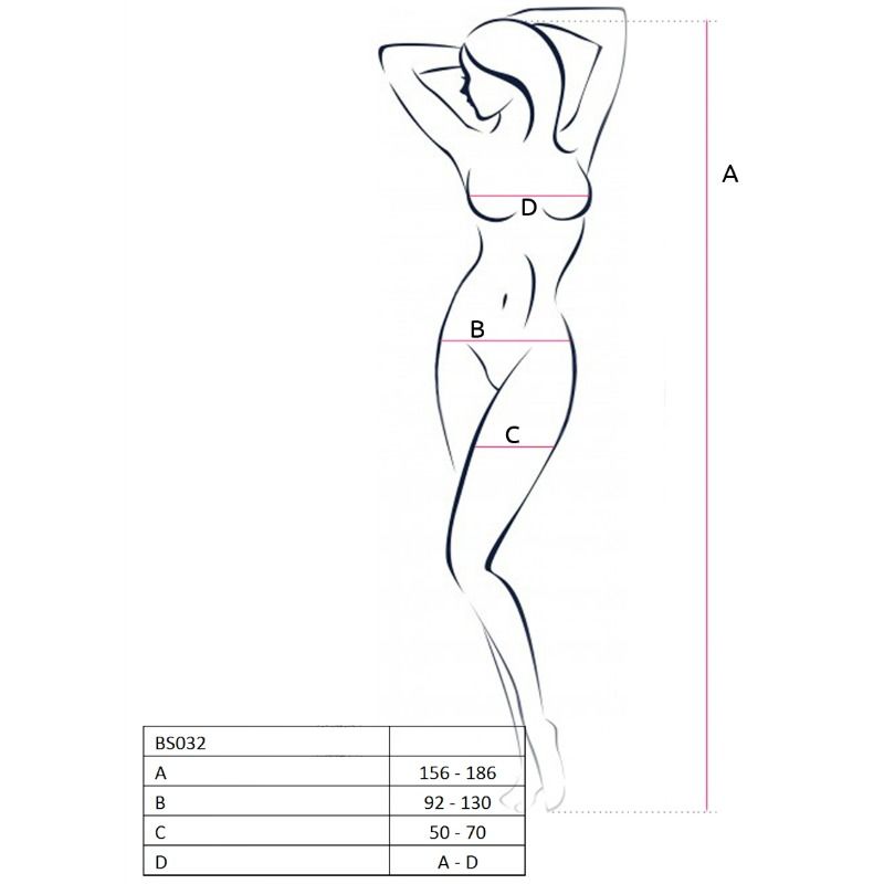 PASSION - WOMAN BS032 BODYSTOCKING NEGRO TALLA ÚNICA