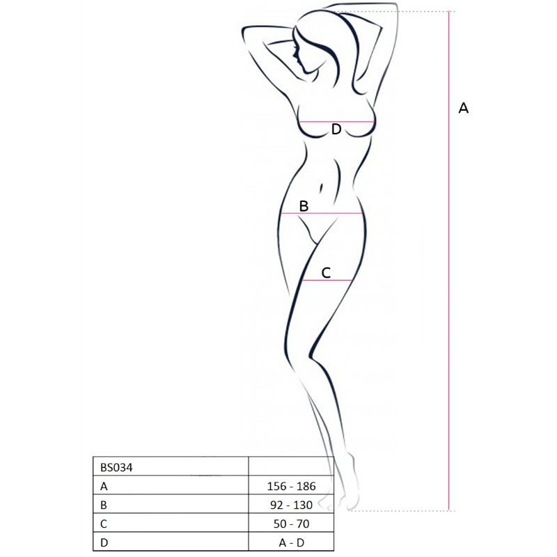 PASSION - WOMAN BS034 BODYSTOCKING NEGRO TALLA ÚNICA