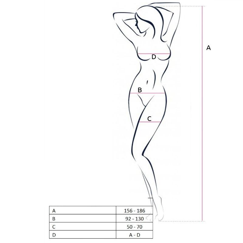 PASSION - WOMAN BS054 BODYSTOCKING NEGRO TALLA ÚNICA
